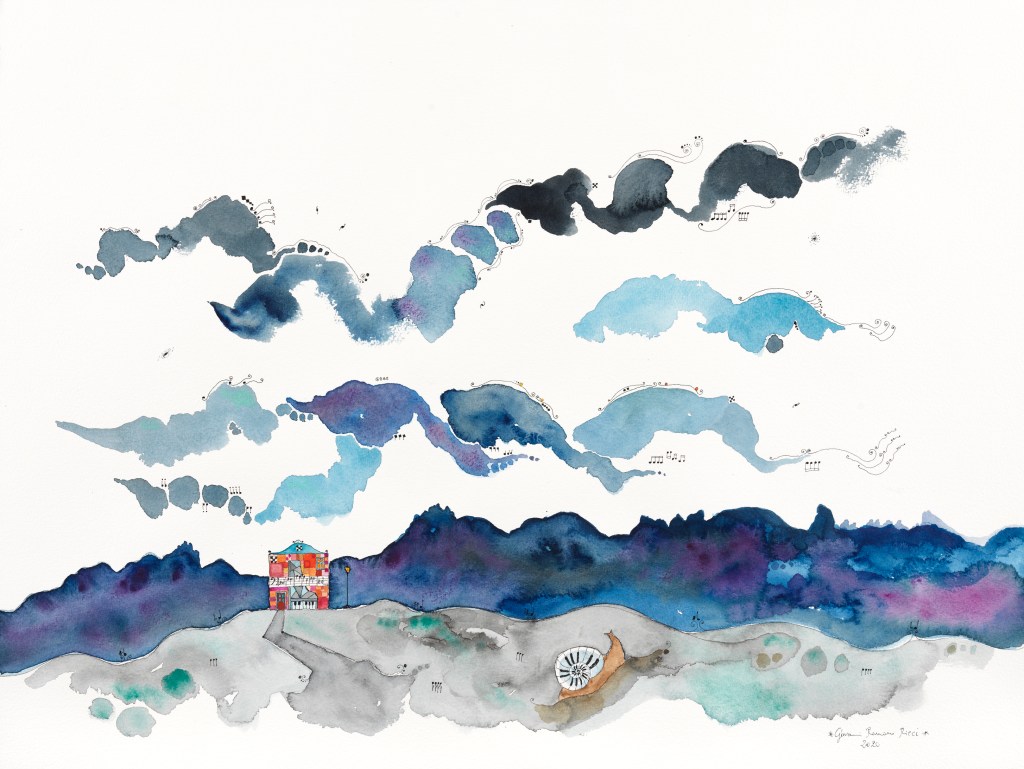 giovanni romano ricci watercolour painting Bela Bartok house