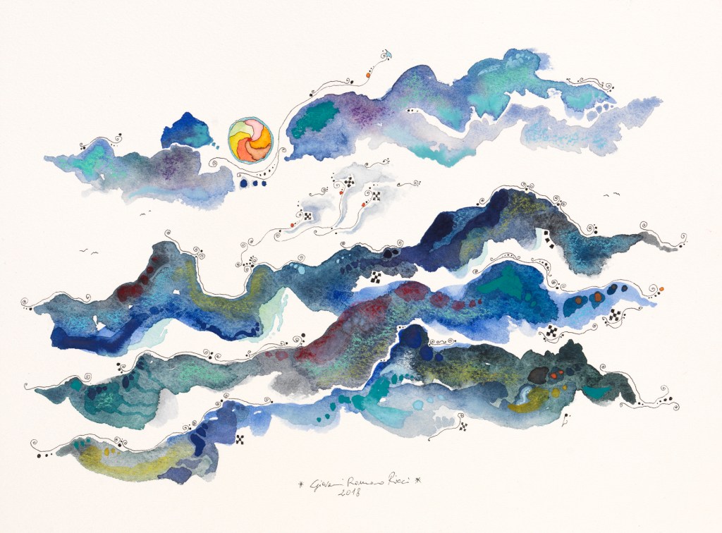 giovanni romano ricci painting watercolour dolomites