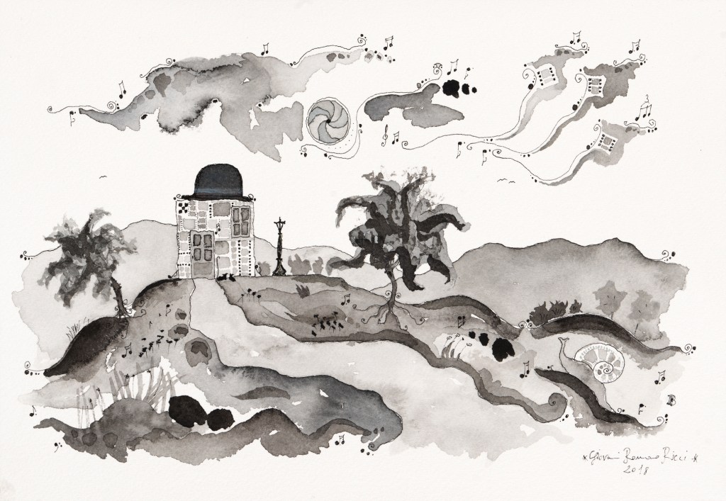 giovanni romano ricci painting watercolour charlie chaplin house