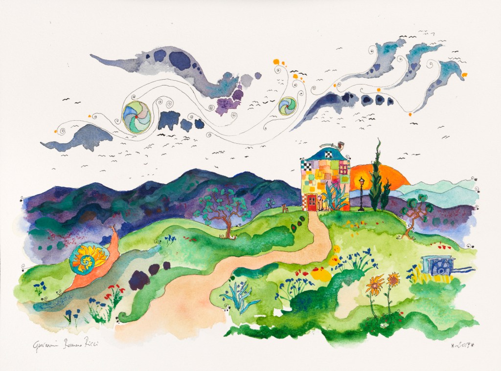 giovanni romano ricci painting watercolour van gogh house