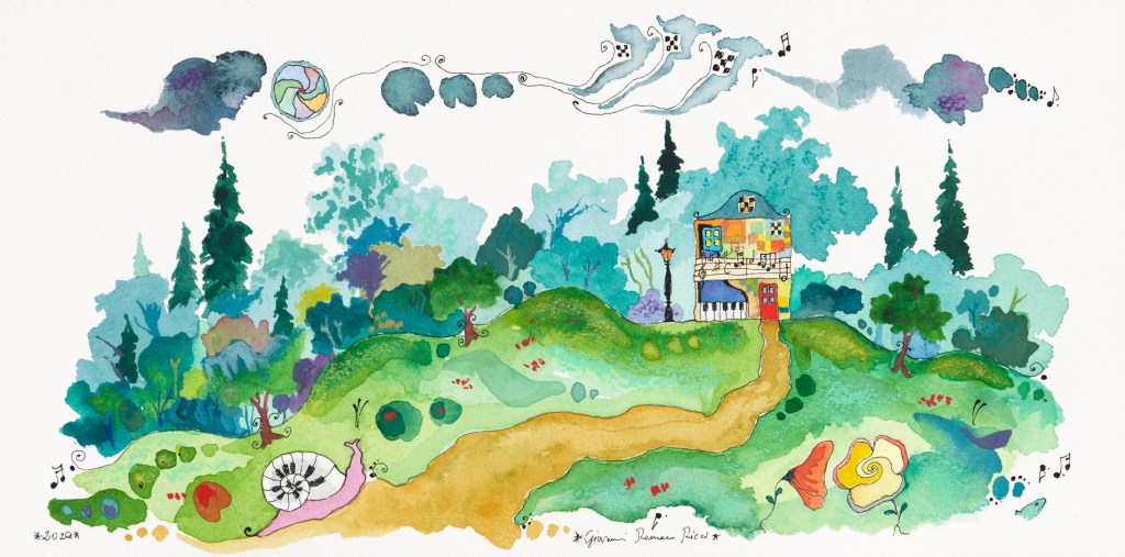 Giovanni Romano Ricci painting watercolour Franz Schubert house