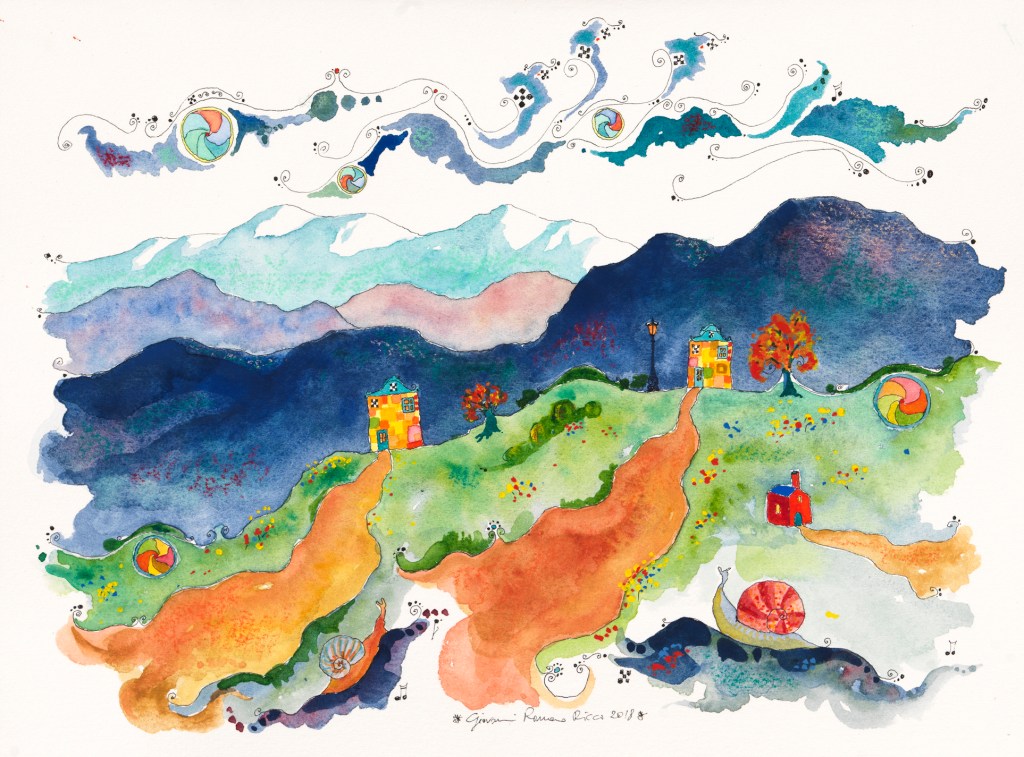 giovanni romano ricci painting watercolour dolomites