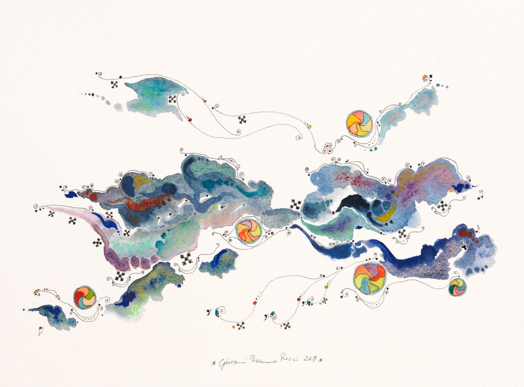 giovanni romano ricci watercolour painting space planet